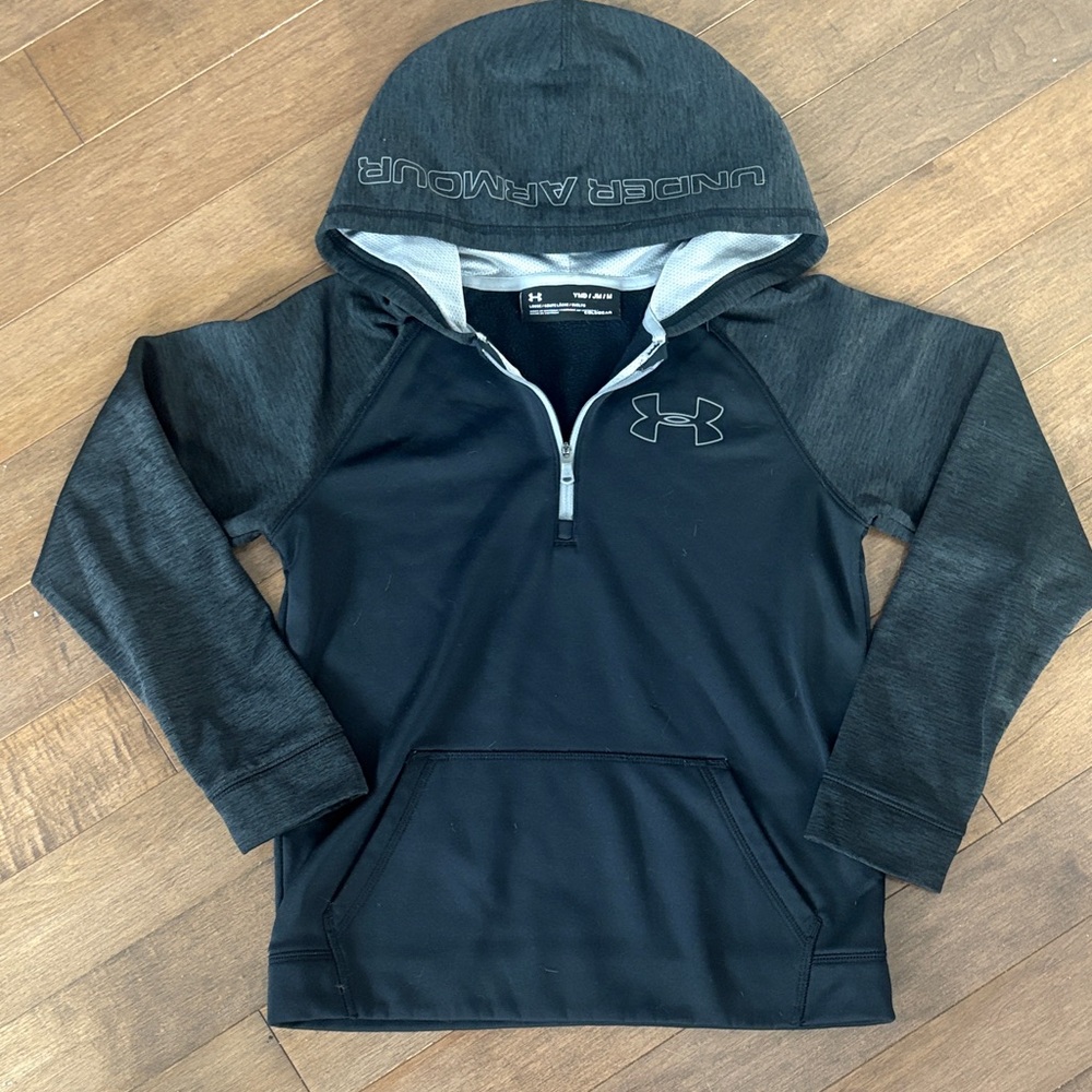 Under Armour Charcoal and Black Half-Zip Hoodie YMD
